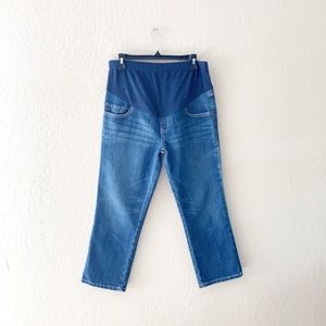 🌿Final Sale Old Navy Full Panel‎ Comfort Waistband Denim Blue Jean Capri